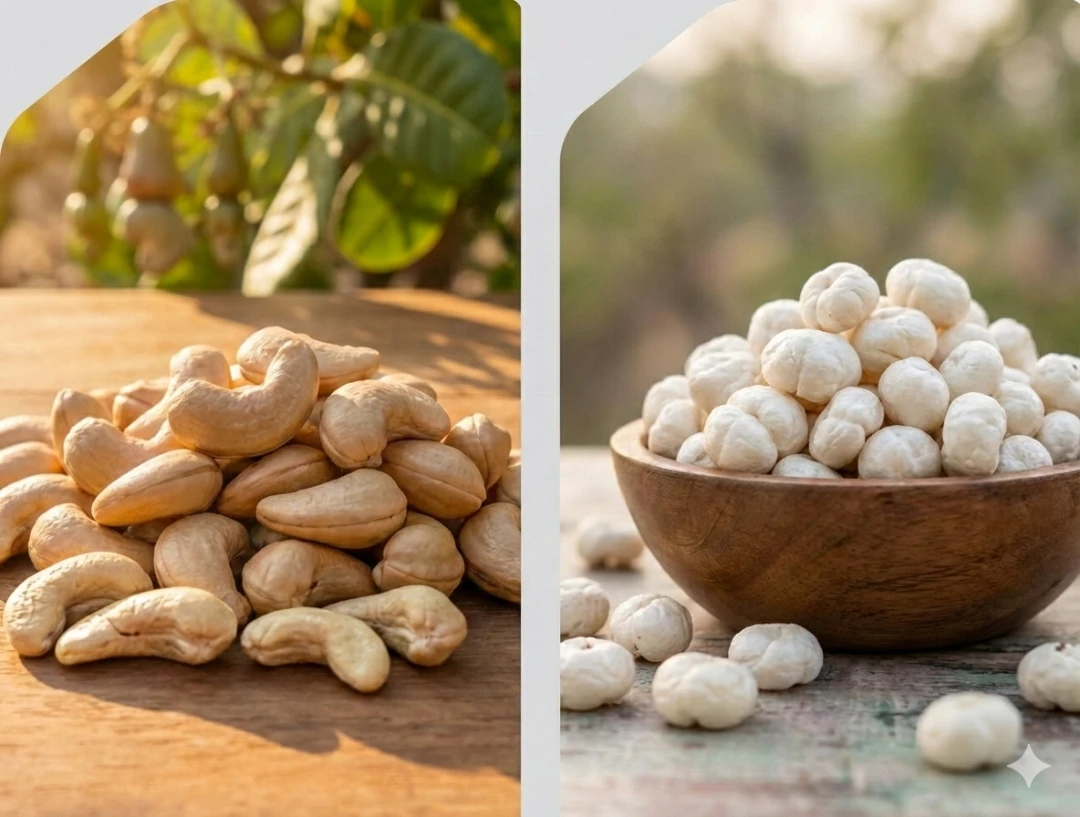 Foxnut and cashew nut image